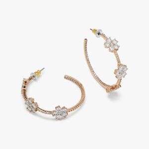 Kate Spade Rose Gold Floral Crystal Earrings